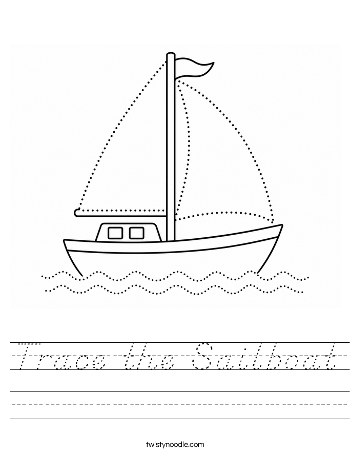Trace the Sailboat Worksheet