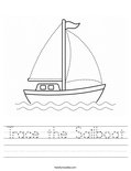 Trace the Sailboat Worksheet