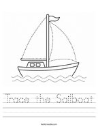 Trace the Sailboat Handwriting Sheet