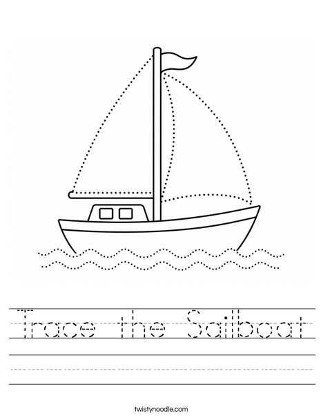 Trace the Sailboat Worksheet