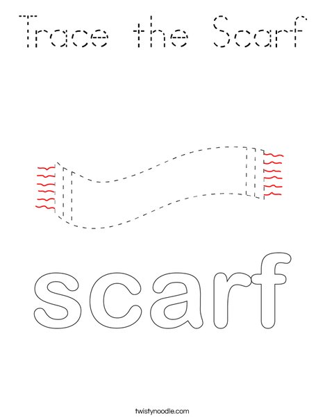 Trace the Scarf Coloring Page