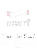 Trace the Scarf Handwriting Sheet