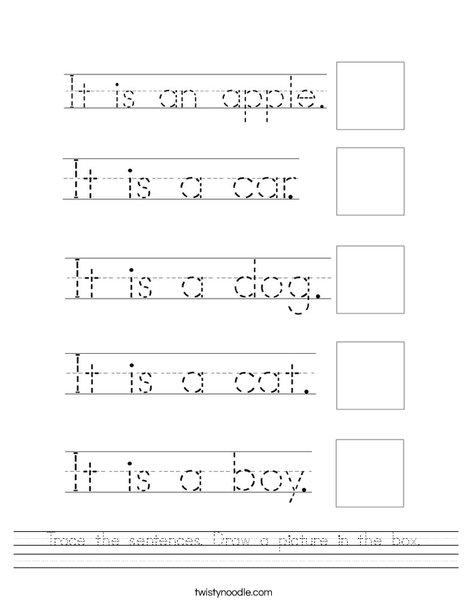 Tracing Sentences Worksheet Word Tracing IT Words Tracing Sentences Worksheet Word Tracing IT Words