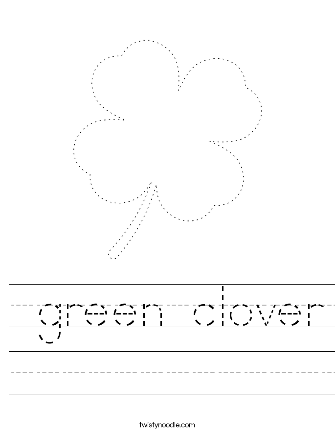  green clover Worksheet