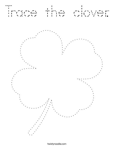 Trace the shamrock. Coloring Page