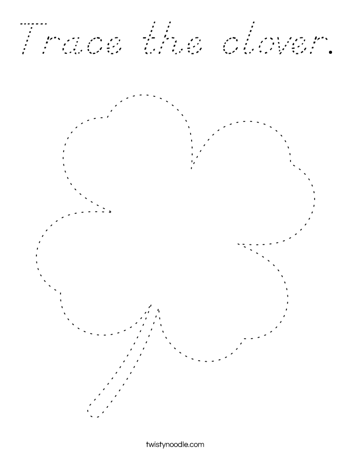 Trace the clover. Coloring Page