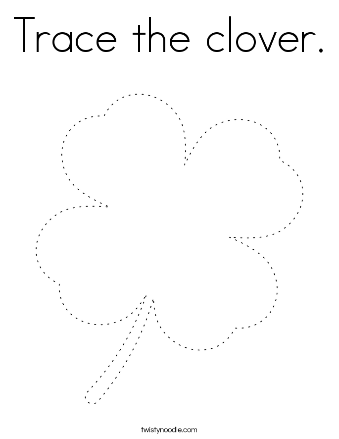 Trace the clover. Coloring Page