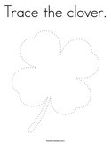 Trace the clover Coloring Page