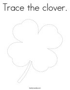 Trace the clover Coloring Page