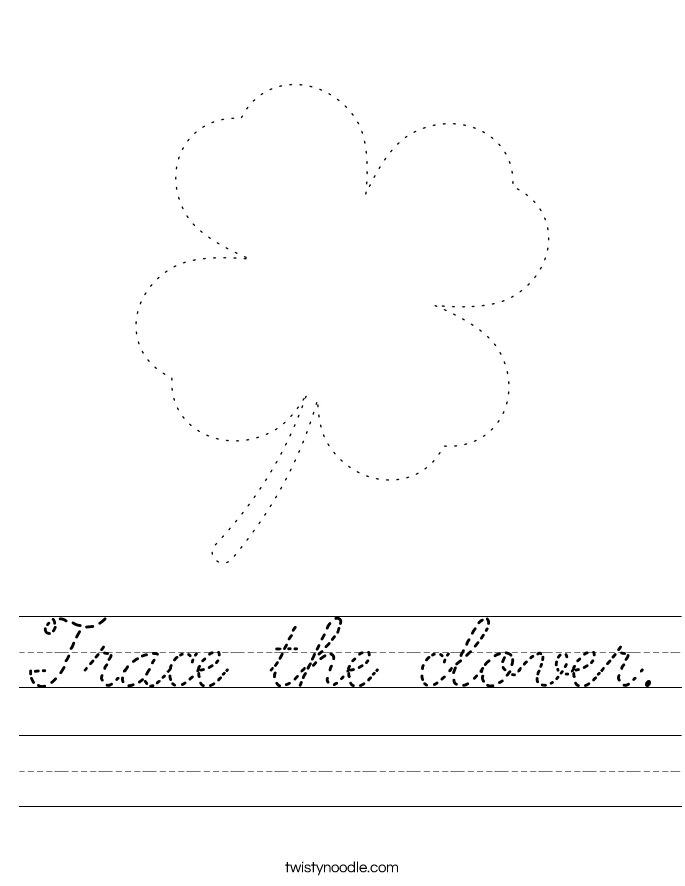 Trace the clover. Worksheet