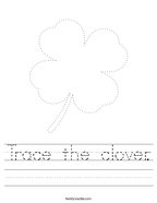 Trace the clover Handwriting Sheet