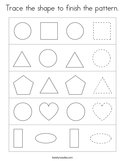 Trace the shape to finish the pattern Coloring Page