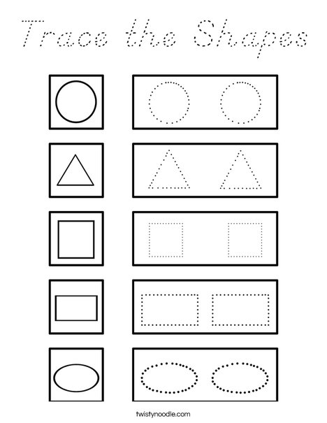 Trace the Shapes Coloring Page