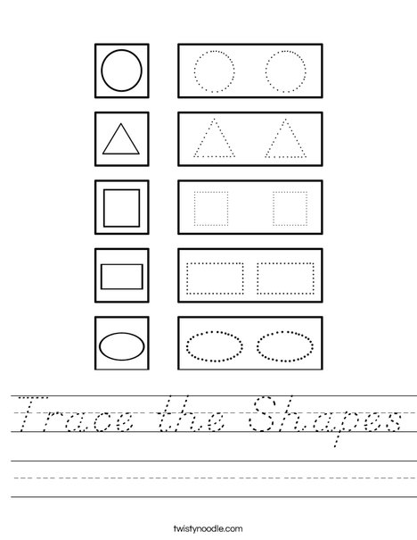 Trace the Shapes Worksheet