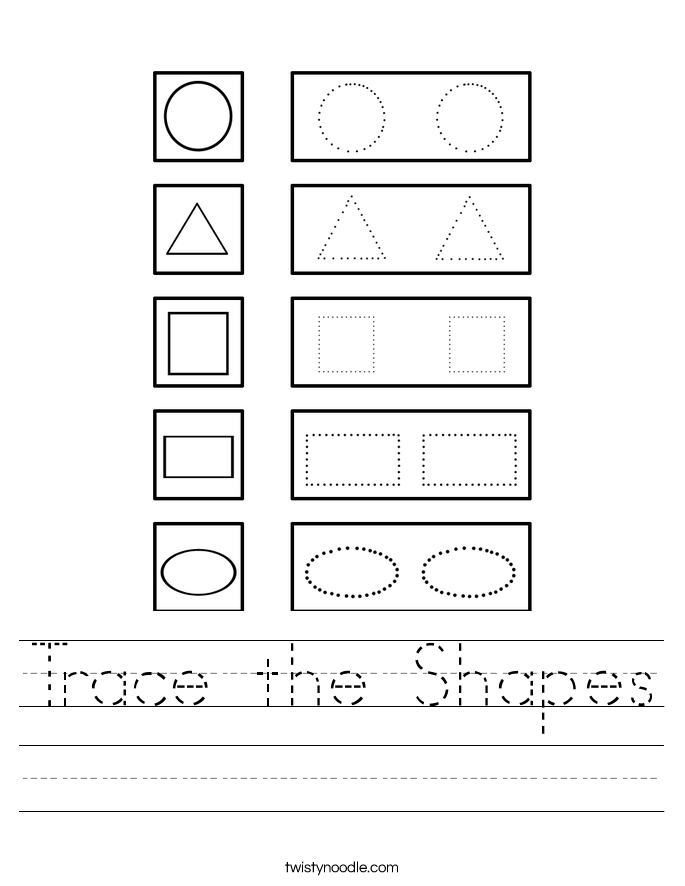 Trace the Shapes Worksheet