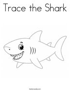 Trace the Shark Coloring Page