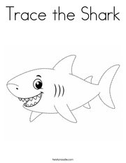 Trace the Shark Coloring Page