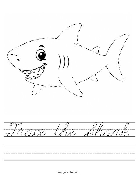 Trace the Shark Worksheet