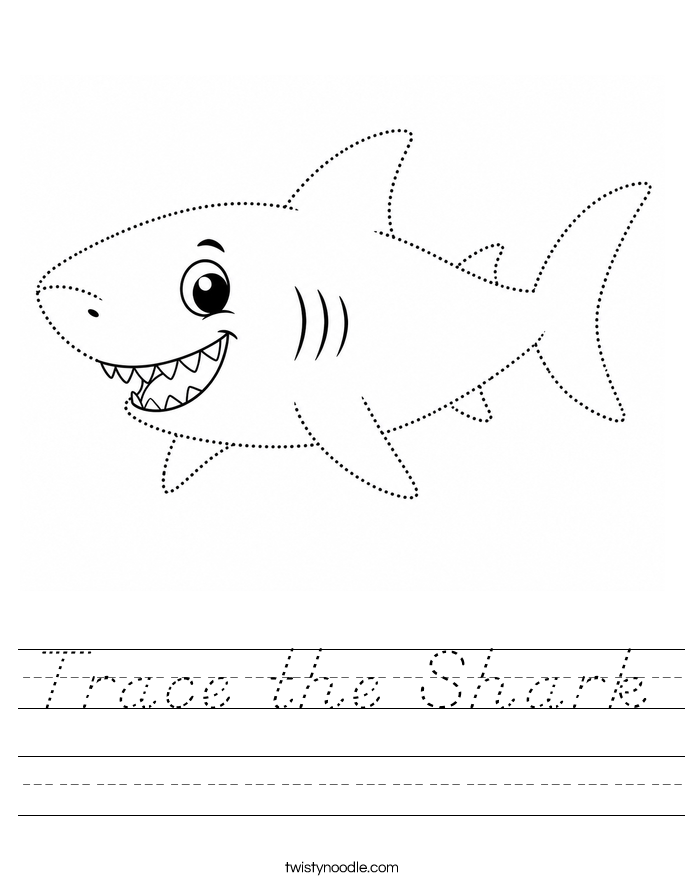 Trace the Shark Worksheet