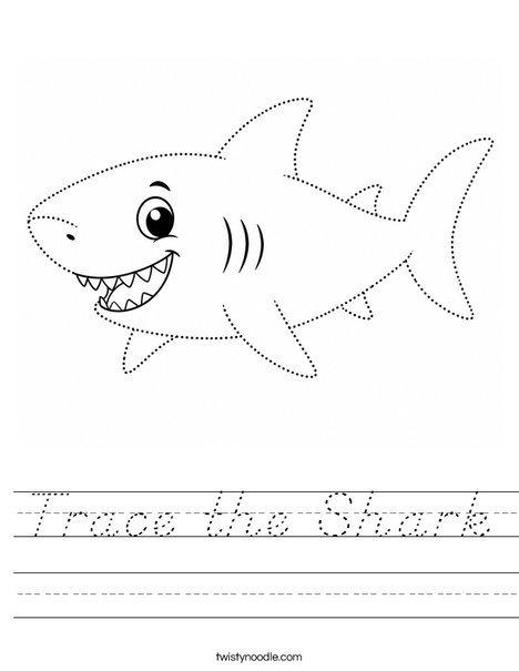 Trace the Shark Worksheet