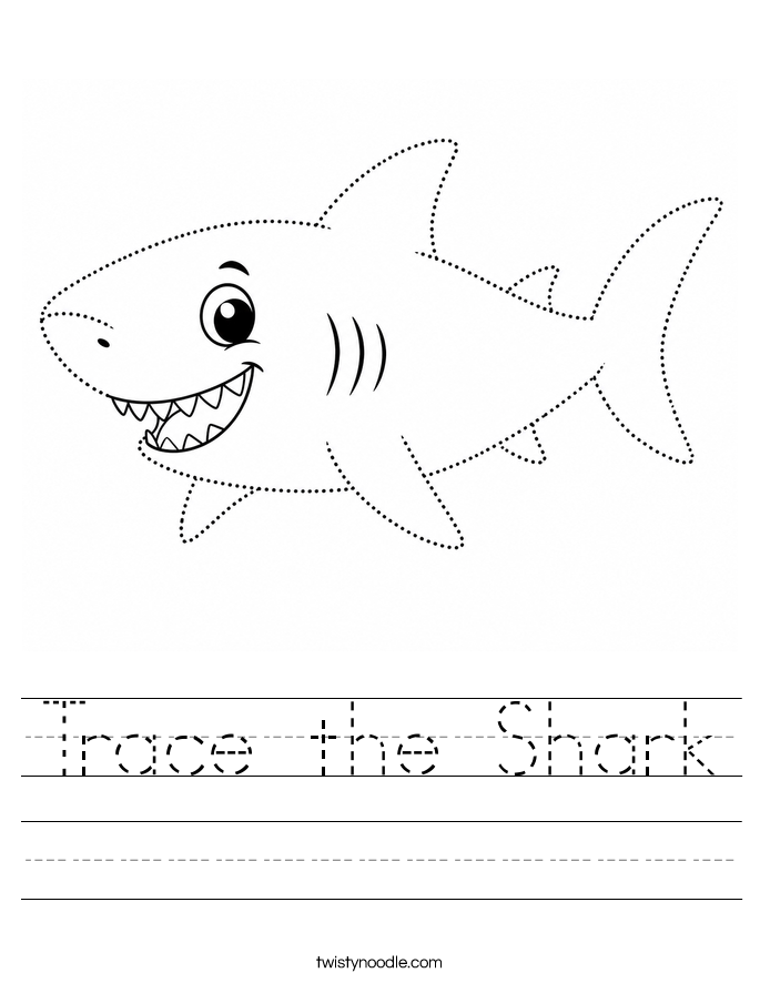Trace the Shark Worksheet