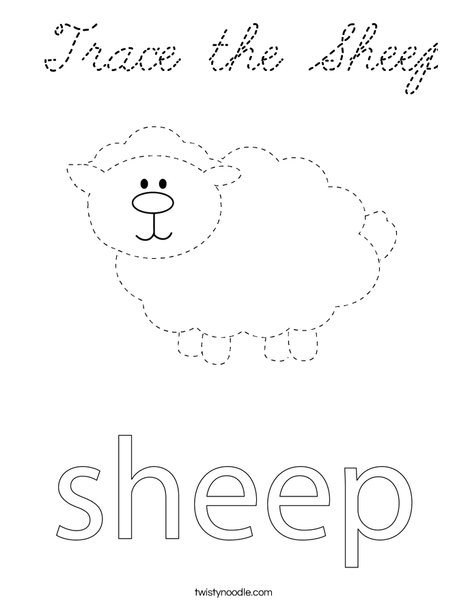 Trace the Sheep Coloring Page