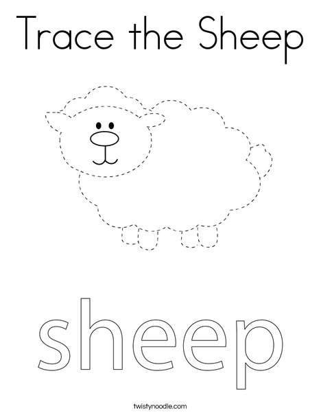 Trace the Sheep Coloring Page