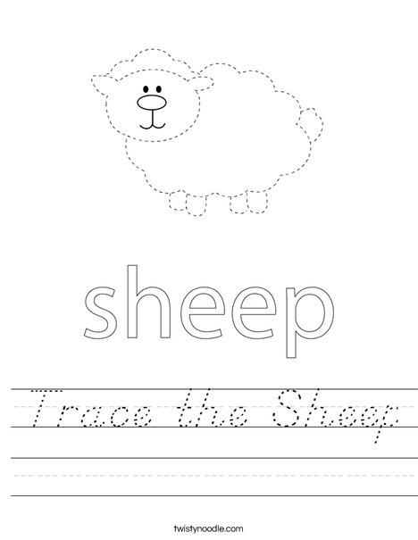 Trace the Sheep Worksheet