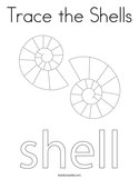 Trace the Shells Coloring Page