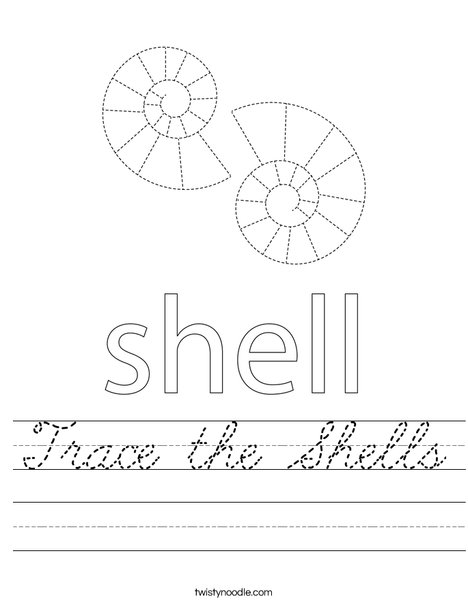 Trace the shells. Worksheet