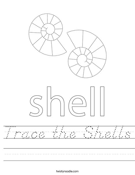 Trace the shells. Worksheet
