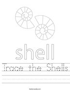 Trace the Shells Handwriting Sheet