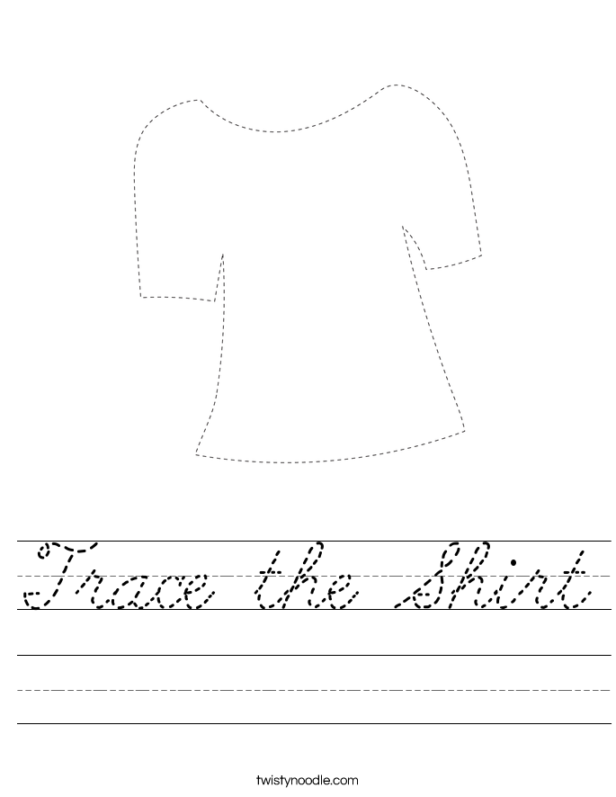 Trace the Shirt Worksheet