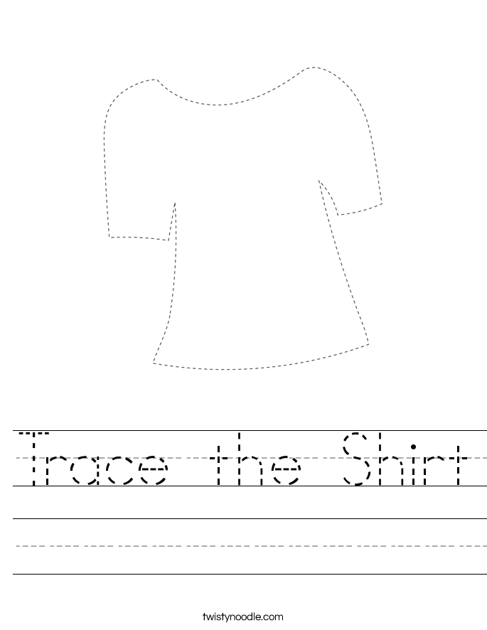 Trace the Shirt Worksheet