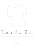 Trace the Shirt Handwriting Sheet
