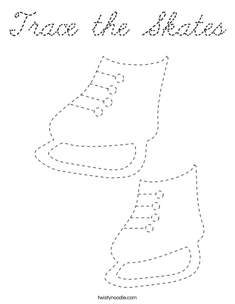 Trace the Skates Coloring Page