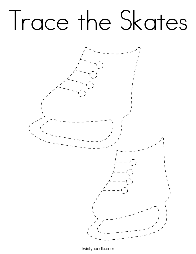 Trace the Skates Coloring Page