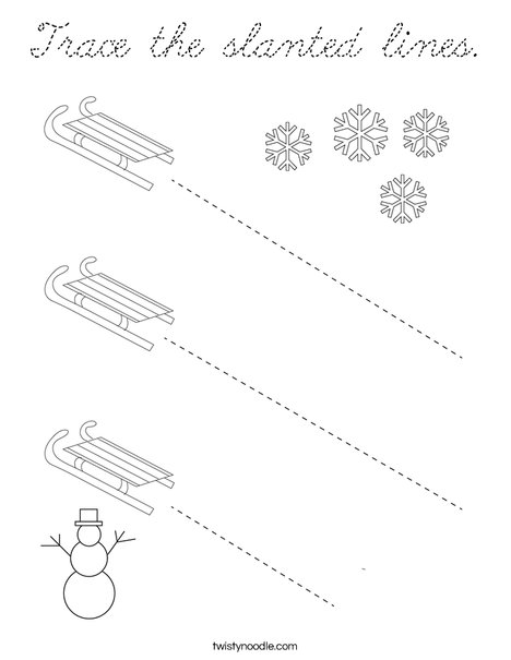Trace the slanted lines. Coloring Page