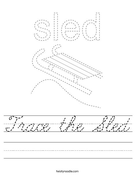 Trace the Sled Worksheet
