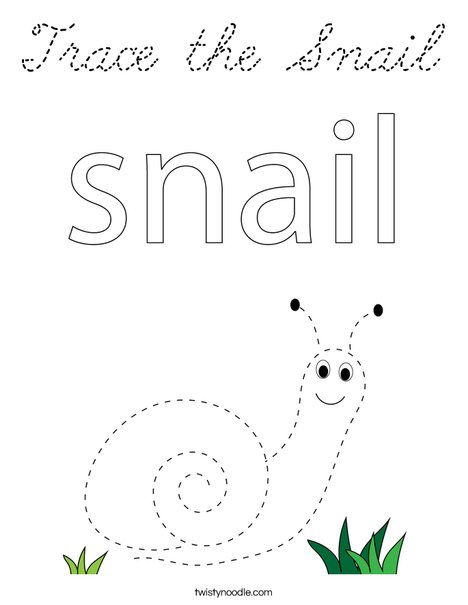 Trace the Snail Coloring Page