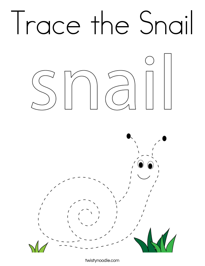 Trace the Snail Coloring Page