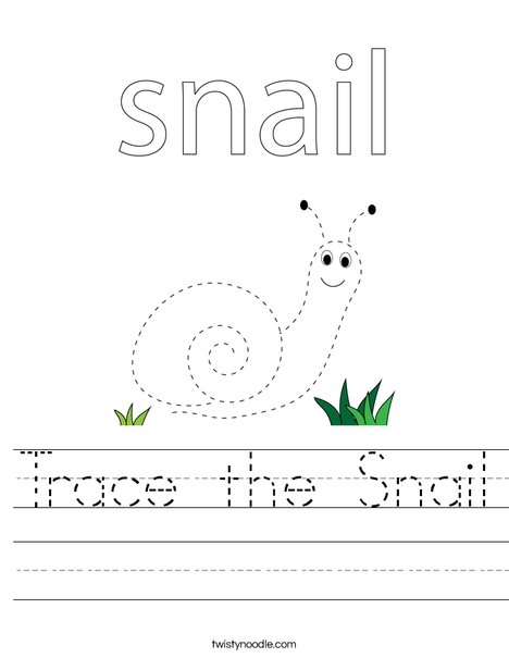 Trace the Snail Worksheet