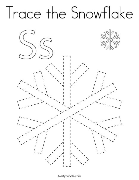 Trace the Snowflake Coloring Page