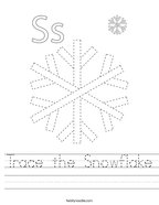 Trace the Snowflake Handwriting Sheet