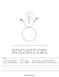 Trace the snowman. Worksheet