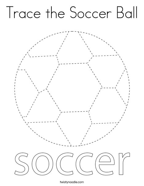 Trace the Soccer Ball Coloring Page - Twisty Noodle