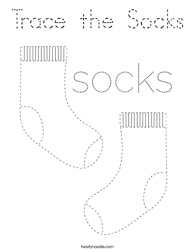 Trace the Socks Coloring Page