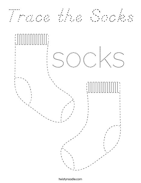 Trace the Socks Coloring Page