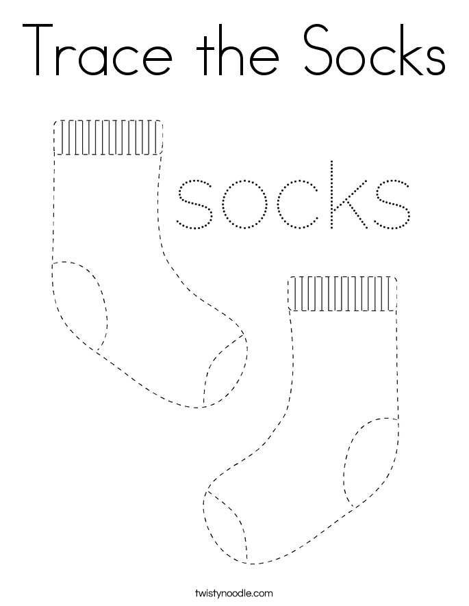 Trace the Socks Coloring Page - Twisty Noodle