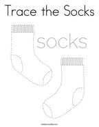 Trace the Socks Coloring Page